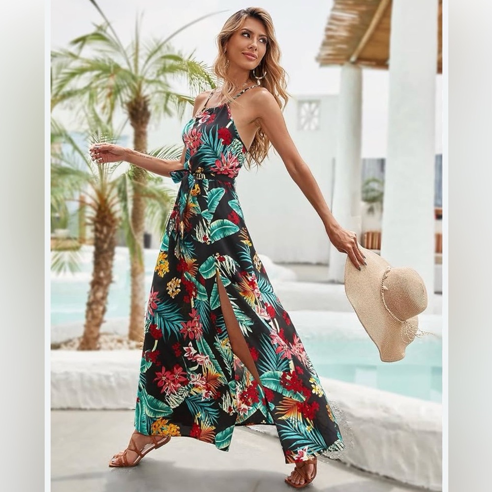 SHEIN Multicolor Hawiian Print Dress